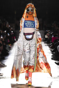 Model wears an outfit , as part of the women s ready-to-wear winter 2019 2020, women fashion week, Paris, France, from the house of Manish Arora