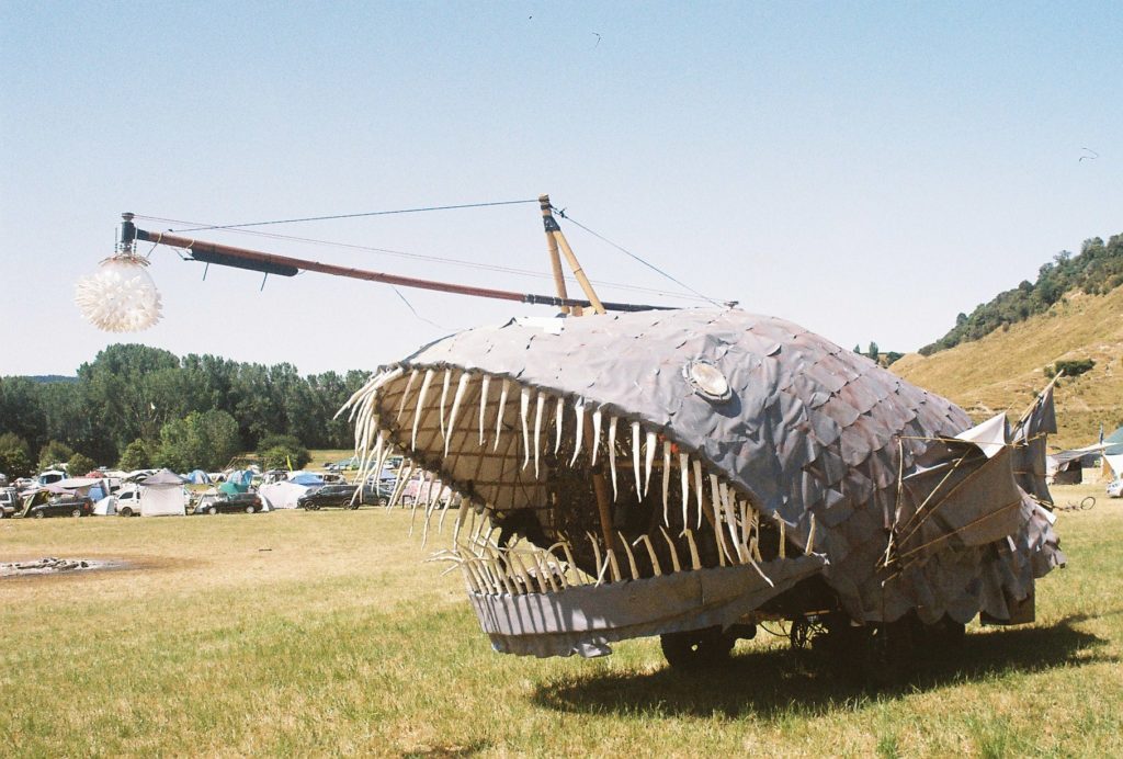 Mobile Art car that looks like a giant Angler Fish