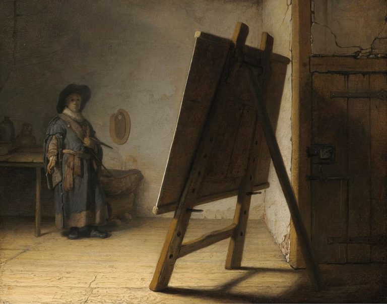Rembrandt artist in his studio