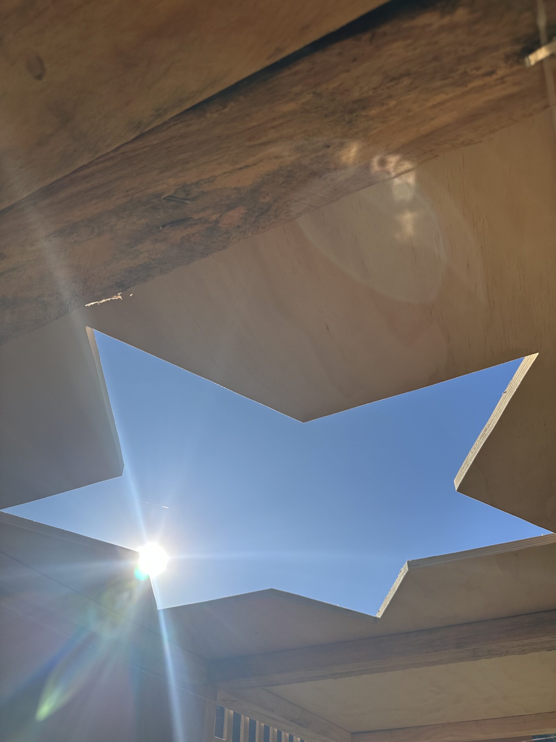 Star shape cut into Temple 2025 ceiling