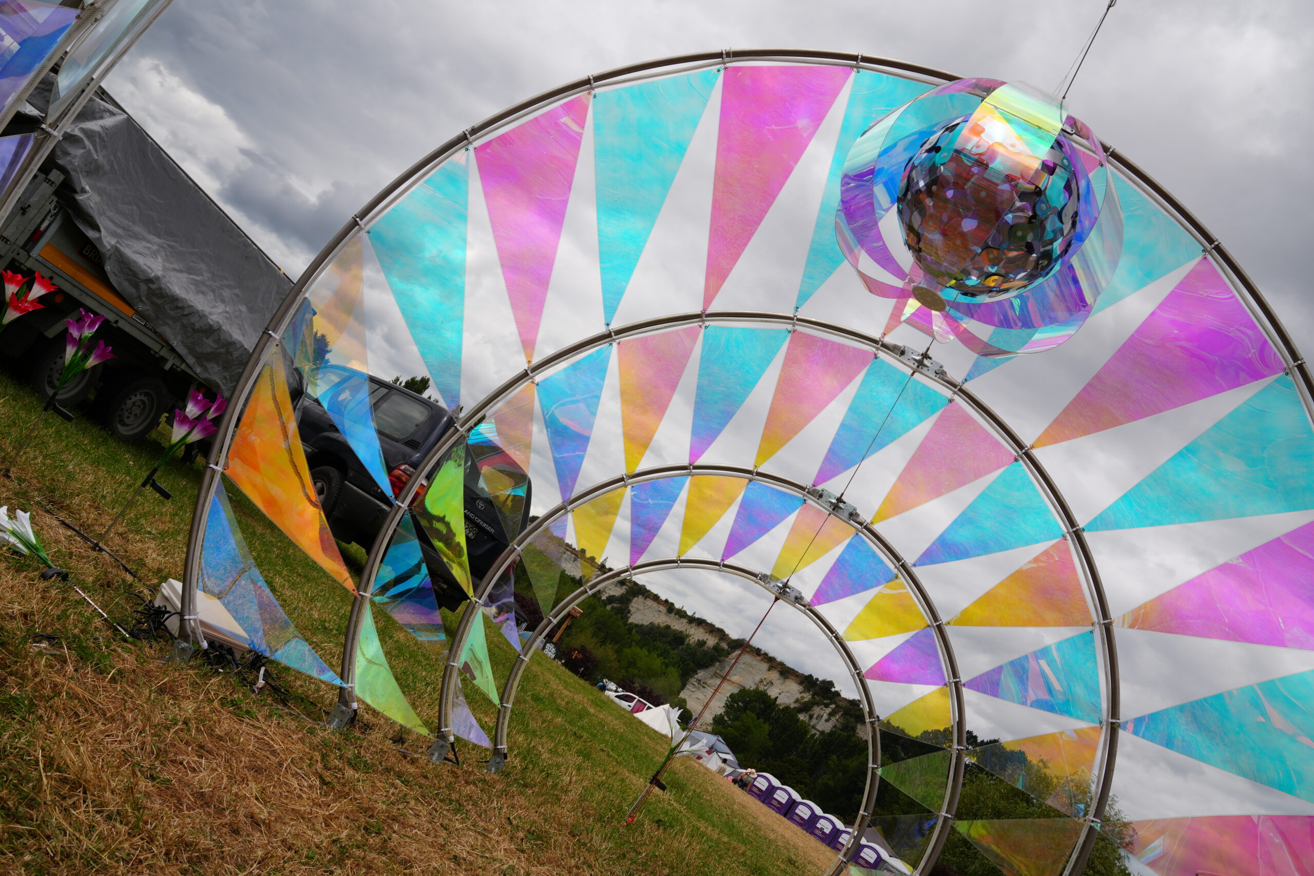 An image of a mirror flags art piece