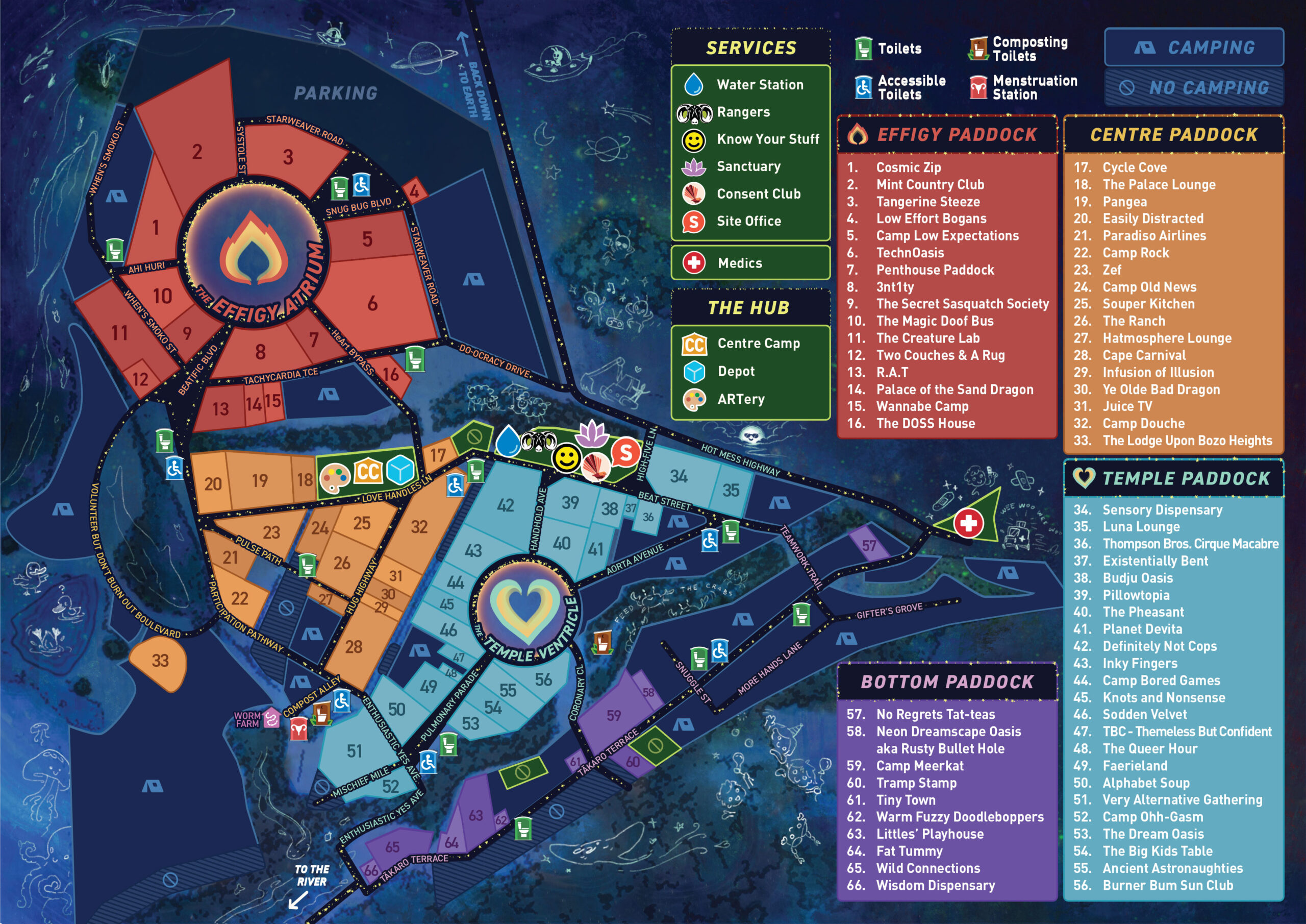 Kiwiburn town map 2026
